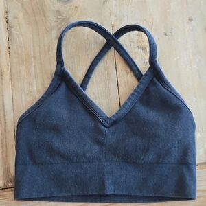 ALO V-Neck Black Bra